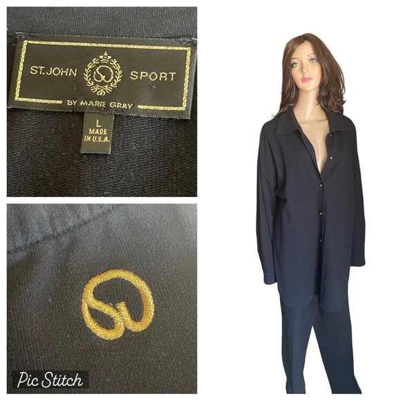 St. John sport by Marie Grey soft/black womens pants size L - Picture 16 of 16